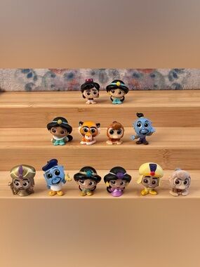 Disney Doorables ALADDIN Mixed Series Lot of 12 FLOCKED ABU